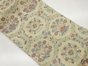 亀甲に草花模様織出し名古屋帯